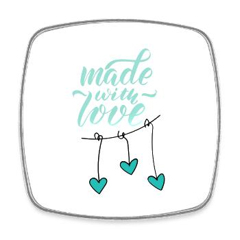 Made with Love - Magnet carré - blanc - Devant