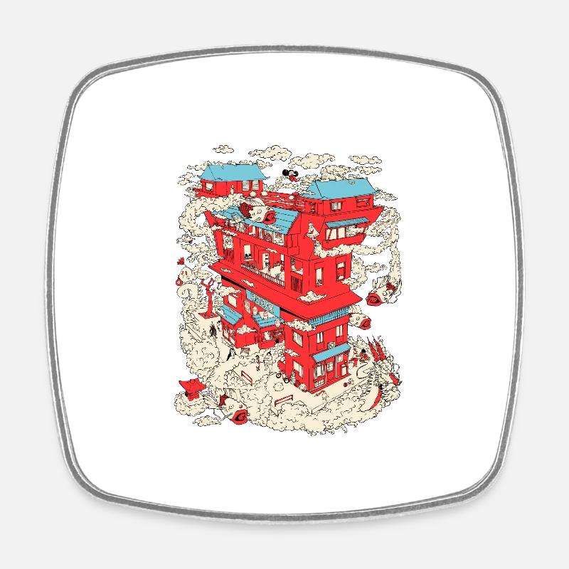 Le quartier Shinto - Magnet carré - blanc