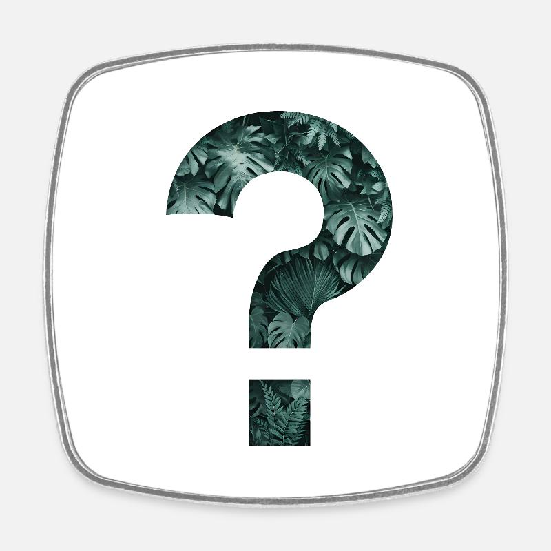 Tropics Plants Question Mark Jungle Monstera - Square fridge magnet - white