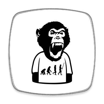 Monkey Evolution - Square fridge magnet - white - Front