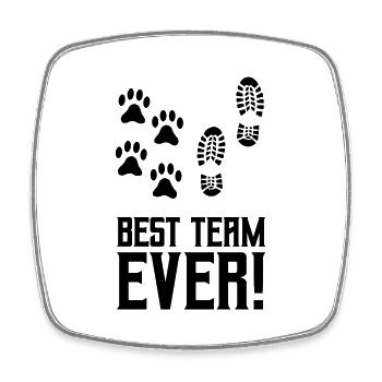 best team ever - Viereckiger Kühlschrankmagnet - Weiß - Vorne