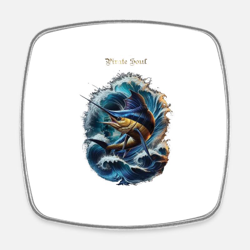 spearfish - Square fridge magnet - white
