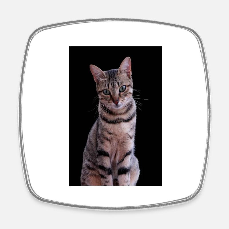 Chat chat chaton doux - Magnet carré - blanc