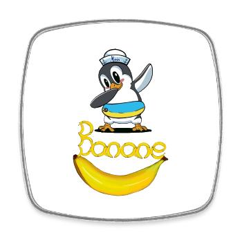 Pinguin Banane Seemann maritim Kind - Viereckiger Kühlschrankmagnet - Weiß - Vorne