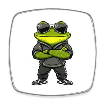 Frog Comic Cool - Square fridge magnet - white - Front