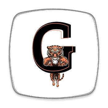 Buchstabe g Tiger - Geschenkidee - Viereckiger Kühlschrankmagnet - Weiß - Vorne