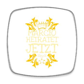 Bachelor Marcio - Square fridge magnet - white - Front