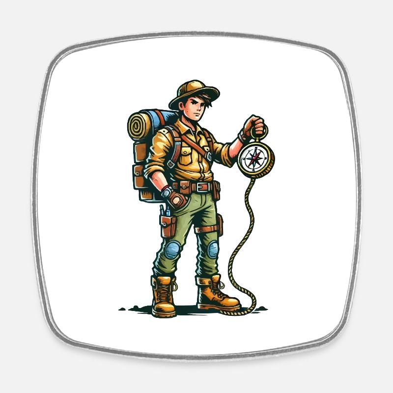 Aventure de scout - Magnet carré - blanc