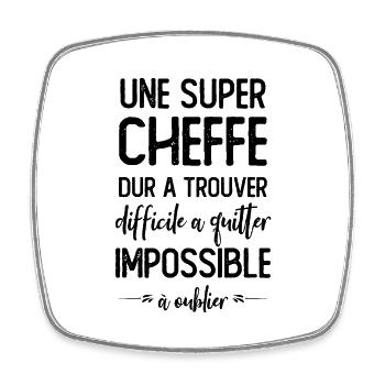 Super cheffe - Magnet carré - blanc - Devant