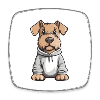 Airedale Terrier Hund Lustig - Viereckiger Kühlschrankmagnet - Weiß - Vorne
