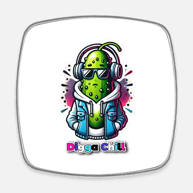Digga Chill - Magnet carré - blanc