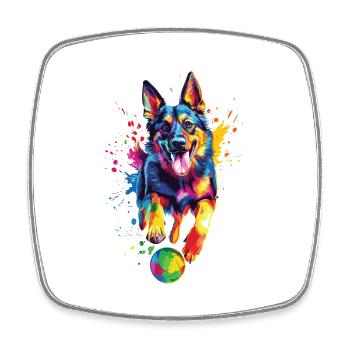 Deutscher Schäferhund - Viereckiger Kühlschrankmagnet - Weiß - Vorne