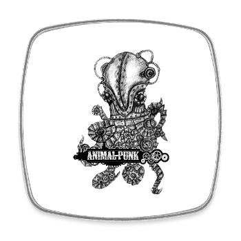 Mr.Octopus SteamPunk - Magnet carré - blanc - Devant