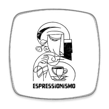 Espressionnisme - Espresso - Boire du café - Magnet carré - blanc - Devant