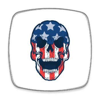 Totenkopf Amerika Republikaner T-Shirt US Army - Viereckiger Kühlschrankmagnet - Weiß - Vorne