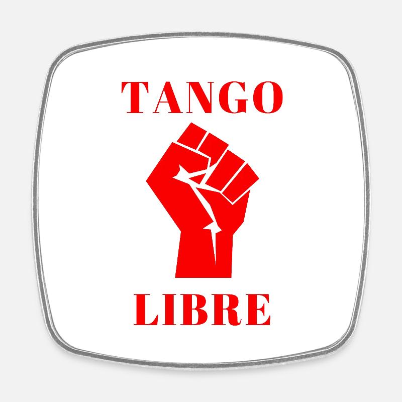Tango Libre in Red - Square fridge magnet - white
