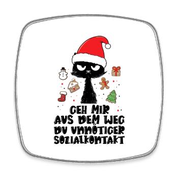 Geh mir aus dem Weg Du unnötiger Sozialkontakt - Viereckiger Kühlschrankmagnet - Weiß - Vorne