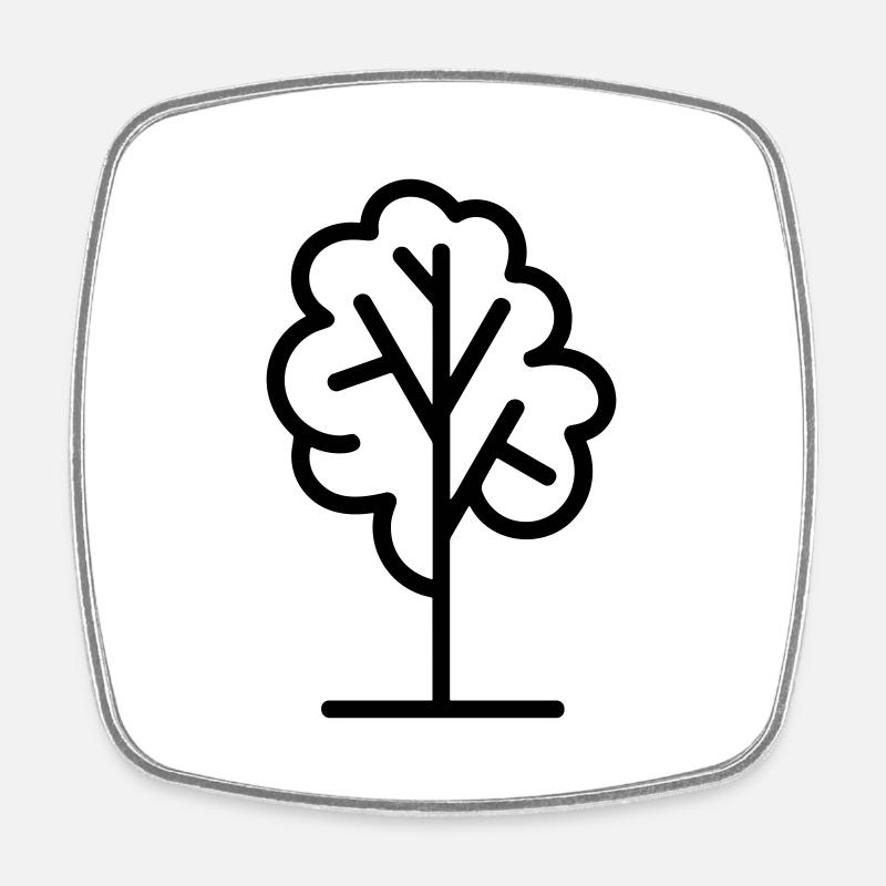 Baum - Viereckiger Kühlschrankmagnet - Weiß