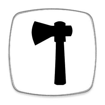 axe - Square fridge magnet - white - Front