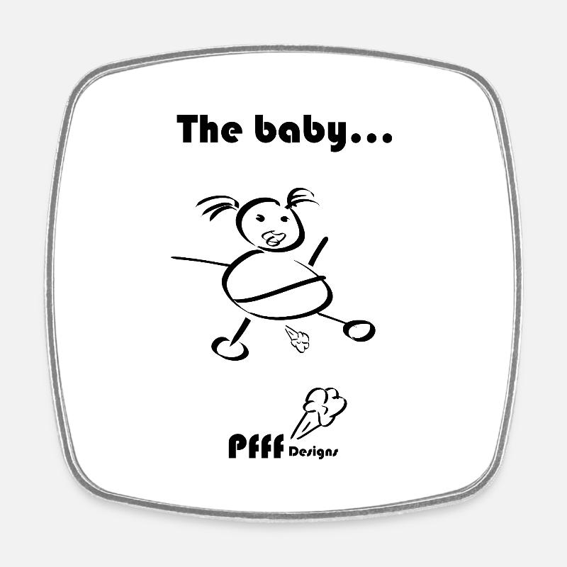 baby Pfff - Square fridge magnet - white
