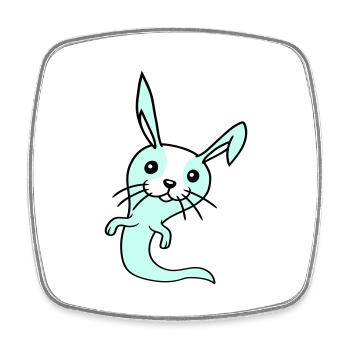 Bunny Ghost Ghost Haunting Halloween Creepy Cute - Square fridge magnet - white - Front