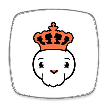 Bird King Crown Ruler Beard Old Kingdom - Square fridge magnet - white - Front