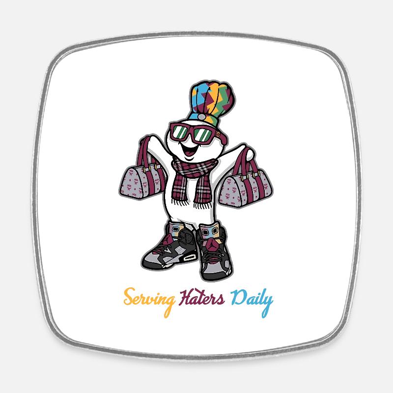 Serving Haters Daily - Square fridge magnet - white