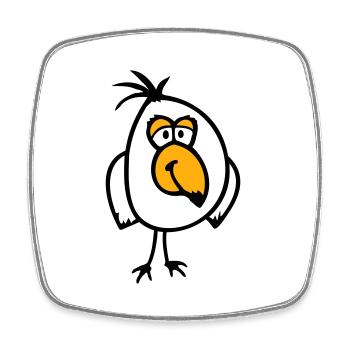 Budgie, parrot, little sparrow, bird smiling - Square fridge magnet - white - Front
