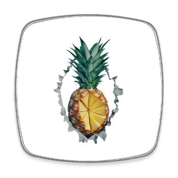Ananas - Viereckiger Kühlschrankmagnet - Weiß - Vorne