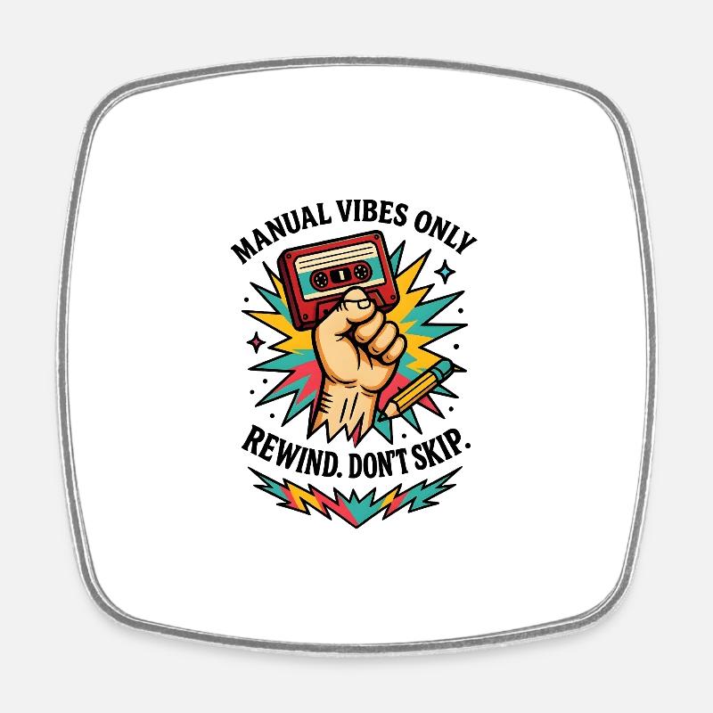 Cassette Revolution - Square fridge magnet - white