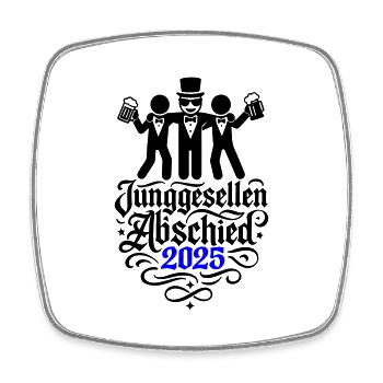 Junggesellen Abschied 2025 Jga Party - Viereckiger Kühlschrankmagnet - Weiß - Vorne