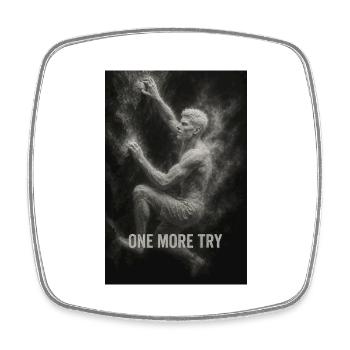 One more try. - Viereckiger Kühlschrankmagnet - Weiß - Vorne