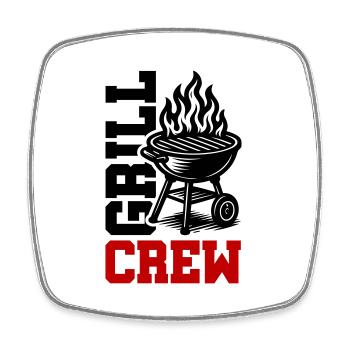Grill Crew - Square fridge magnet - white - Front