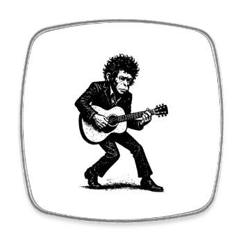 Auteur-compositeur-interprète | Le Singe Danseur - Magnet carré - blanc - Devant