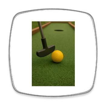 Sport - Minigolf - Magnet carré - blanc - Devant