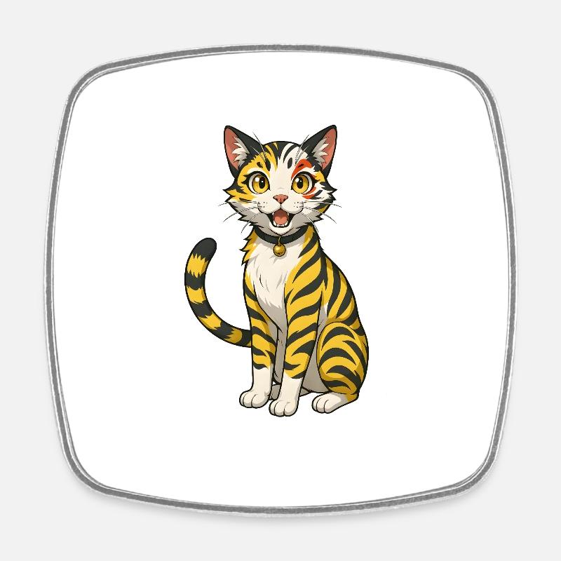 Knuffy Cat - Square fridge magnet - white