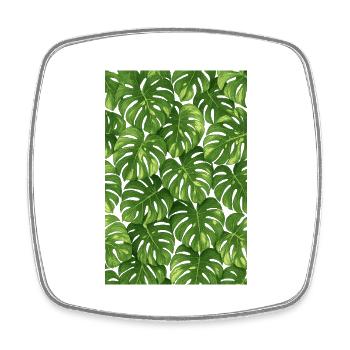 Monstera - Viereckiger Kühlschrankmagnet - Weiß - Vorne