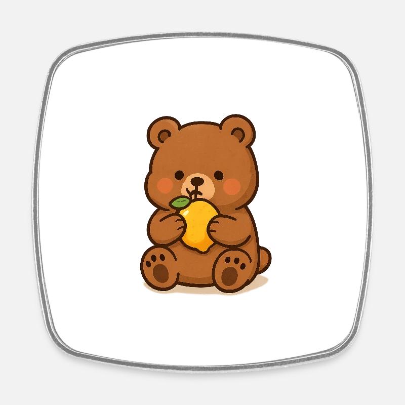 Cute Teddy Bear - Square fridge magnet - white