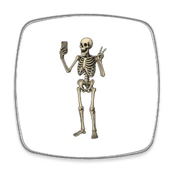 Selfie - Magnet carré - blanc - Devant