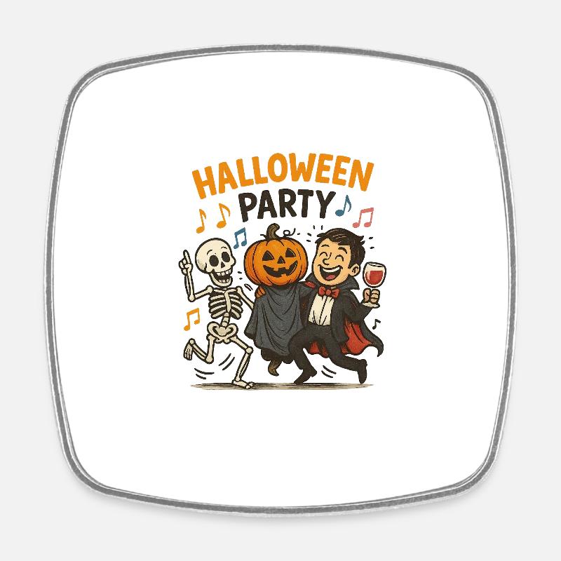 Halloween Party - Square fridge magnet - white