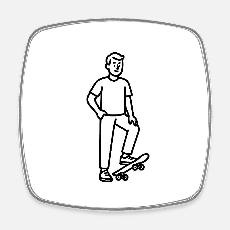 sport - Square fridge magnet - white