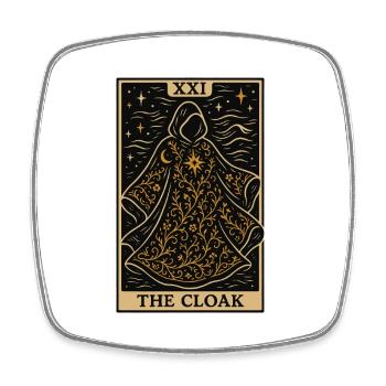 Tarotkarte nähen – Der Umhang - Viereckiger Kühlschrankmagnet - Weiß - Vorne