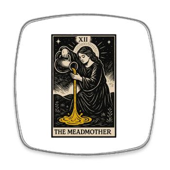 Meadmother Tarot Card Art Print - Square fridge magnet - white - Front