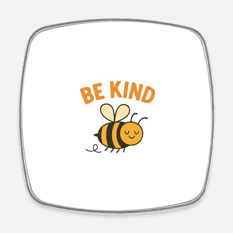 Be Kind – Cute Bee Design - Square fridge magnet - white