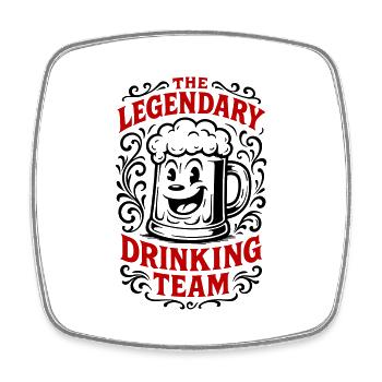 Drinking Team Legendary - Square fridge magnet - white - Front