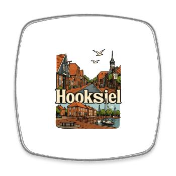 Hooksiel - Viereckiger Kühlschrankmagnet - Weiß - Vorne