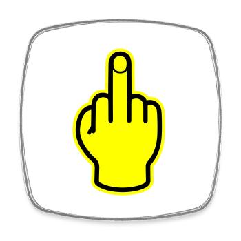 Middle Finger Hand Provocative - Square fridge magnet - white - Front