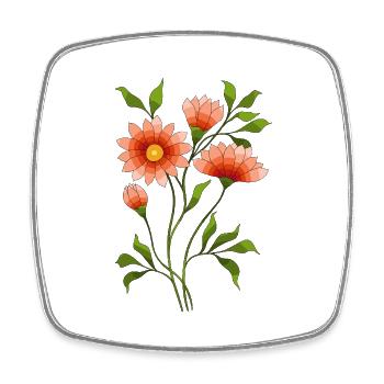 Flowers - Square fridge magnet - white - Front