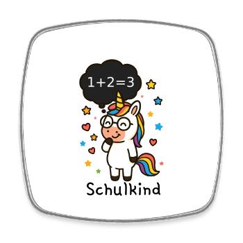 schulkind einhorn - Viereckiger Kühlschrankmagnet - Weiß - Vorne
