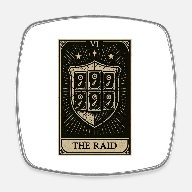 Tarot Datahoarding: The RAID Shield - Square fridge magnet - white
